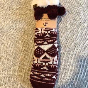 Sherpa lined slipper sock